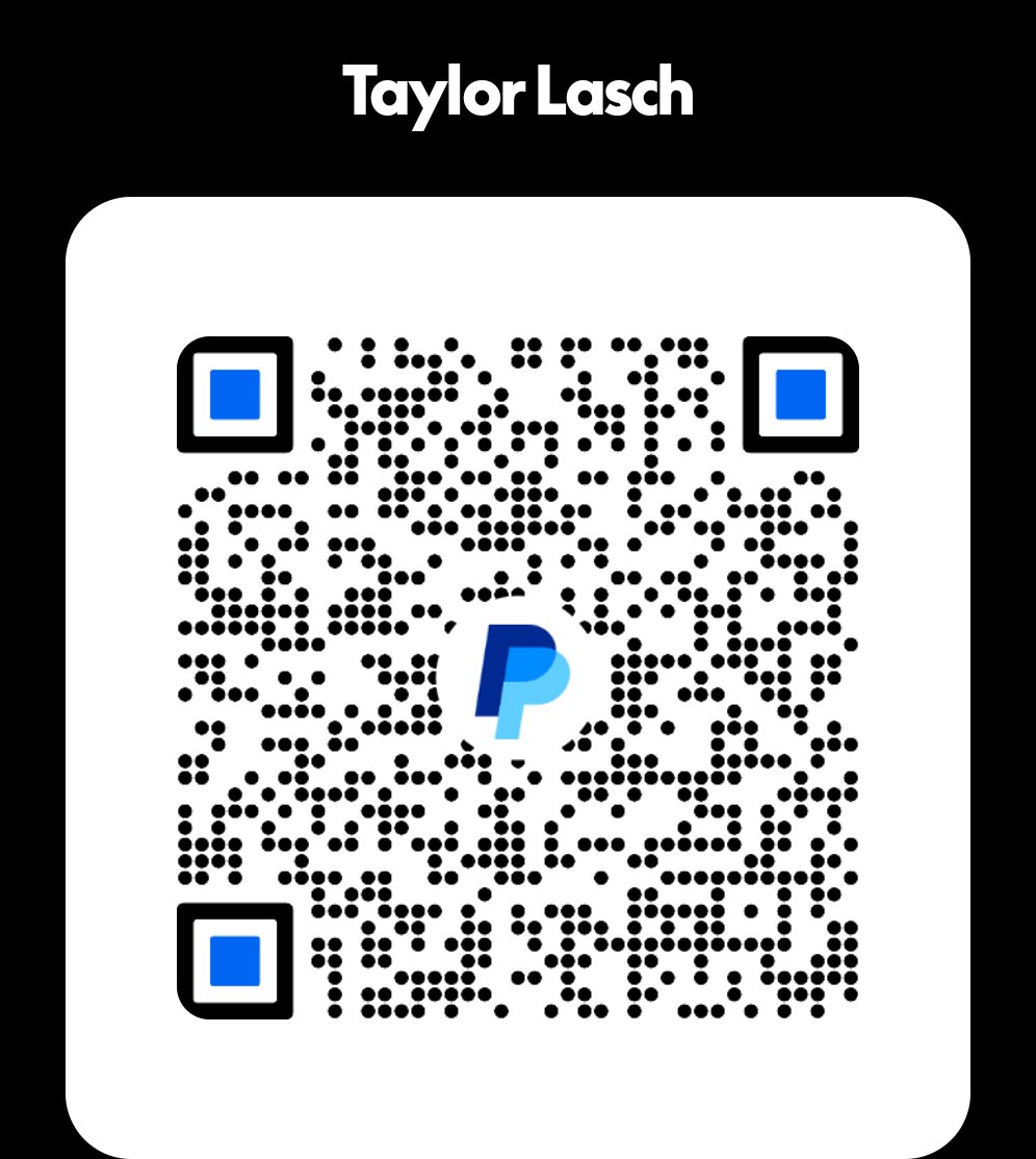 PayPal QR code for Taylor Lasch